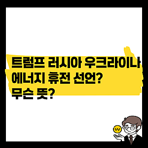 트럼프의 러시아 우크라이나 에너지 휴전이 무슨 뜻?