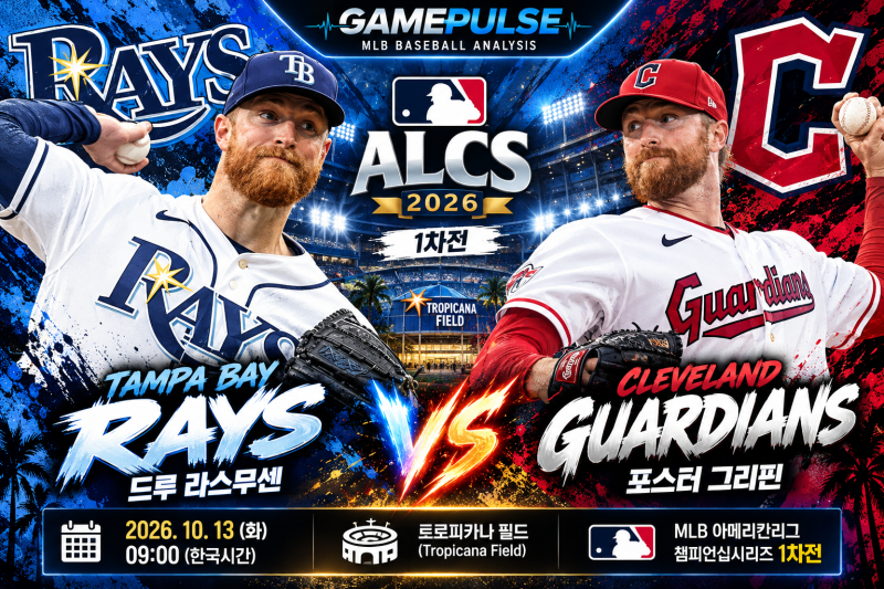 탬파베이 클리블랜드 승부예측 10월 13일 | ALCS 1차전 라스무센 선발 우위와 휴식 변수