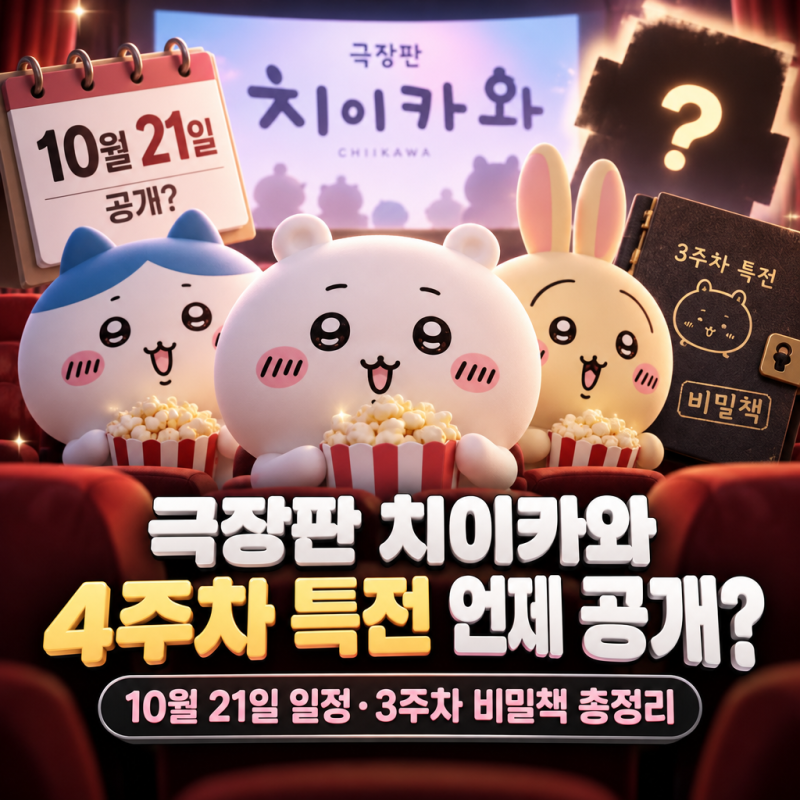 극장판 치이카와 4주차 특전 언제 공개? 10월 21일 일정·3주차 비밀책 총정리