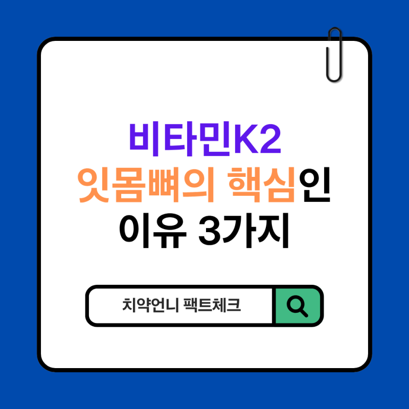 비타민K2, 잇몸뼈의 핵심인 이유 3가지