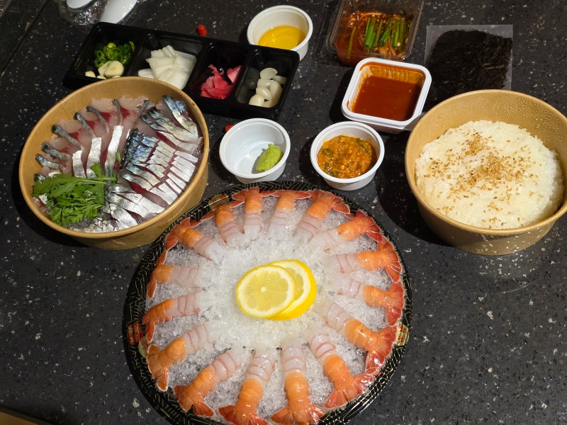 제주 함덕 횟집 고등어&딱새우 세트 포장 맛집! 함덕점
