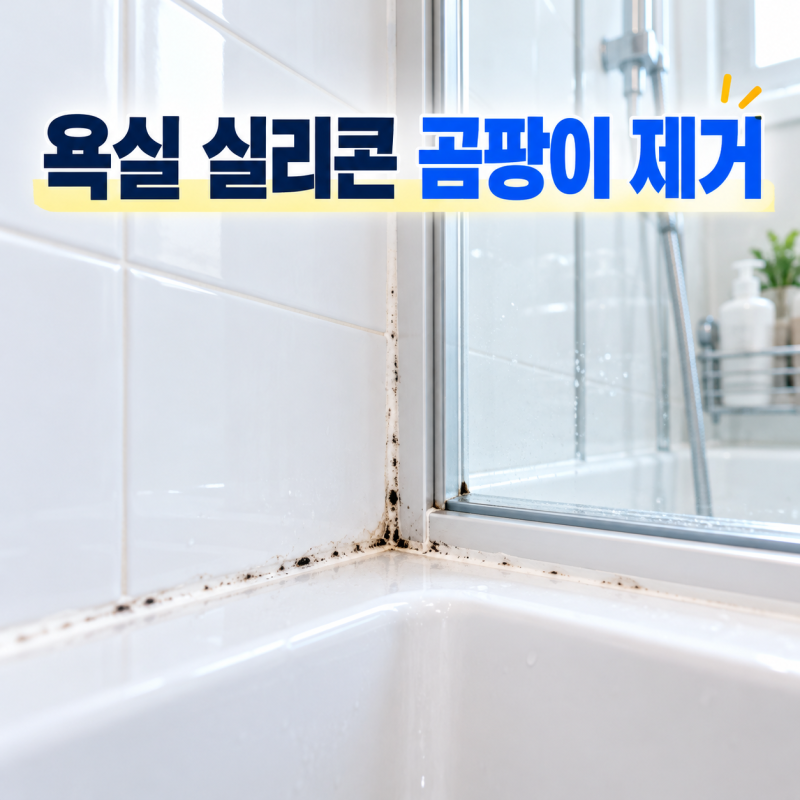 욕실 실리콘 곰팡이 제거, 락스 뿌리기 전에 이것부터 하세요