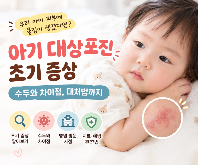 아기 대상포진 초기 증상｜수두와 차이점, 물집이 생겼을 때 대처법