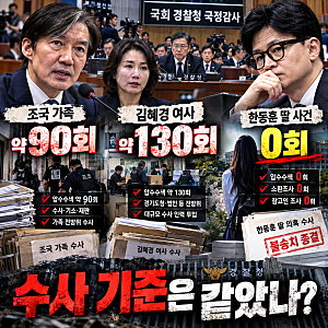 조국 가족 90회, 한동훈 딸 0회…압수수색 숫자보다 중요한 것은 수사의 공정성
