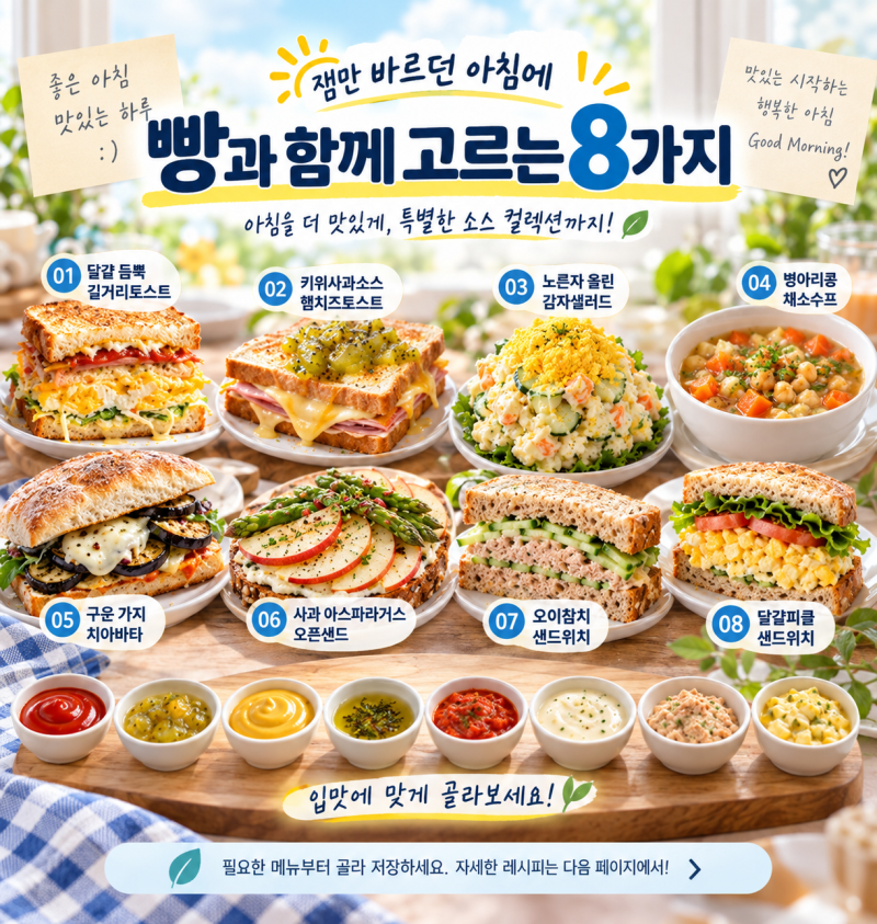 길거리토스트부터 따뜻한 수프까지! 집에서 즐기는 브런치 8가지