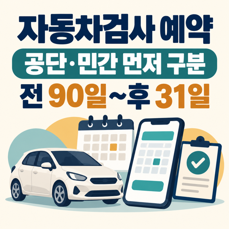 자동차검사 예약방법, 공단검사소와 민간검사소는 다릅니다