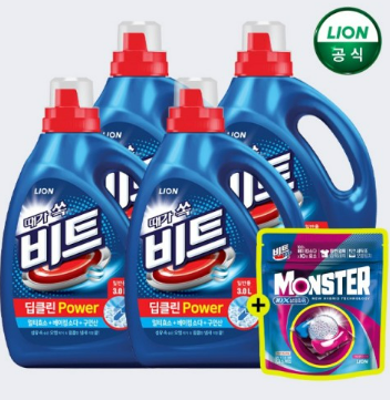 비트 세탁세제 3L 4개 29,900원 캡슐세제 증정 구성