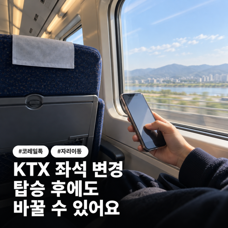 KTX 좌석 변경 방법, 탑승 후 코레일톡 이용법