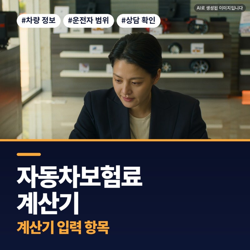 자동차보험료계산기 신규자동차보험 입력 항목 차통령 체크 (차량 정보, 운전자 범위, 연령 ....