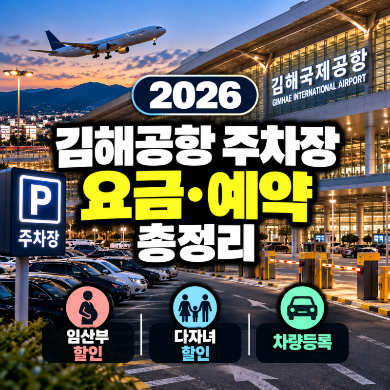 2026 김해공항 주차장 요금·예약 총정리｜임산부·다자녀 할인·차량등록