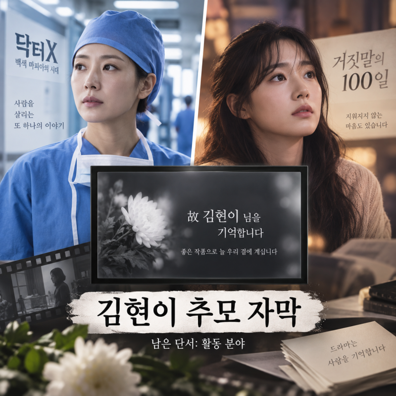 닥터X·100일의 거짓말이 추모한 고 김현이, 자막에 남은 활동 분야