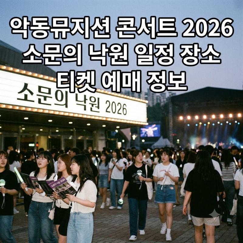 악동뮤지션 콘서트 2026 소문의 낙원 일정 장소 티켓 예매 정보