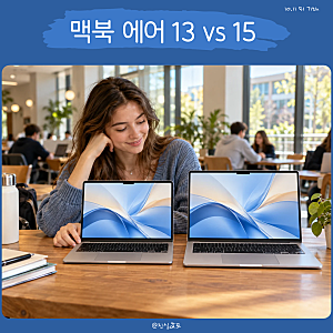 맥북 에어 M5 13인치 vs 15인치 노트북 비교, 어떤 크기가 좋을까?