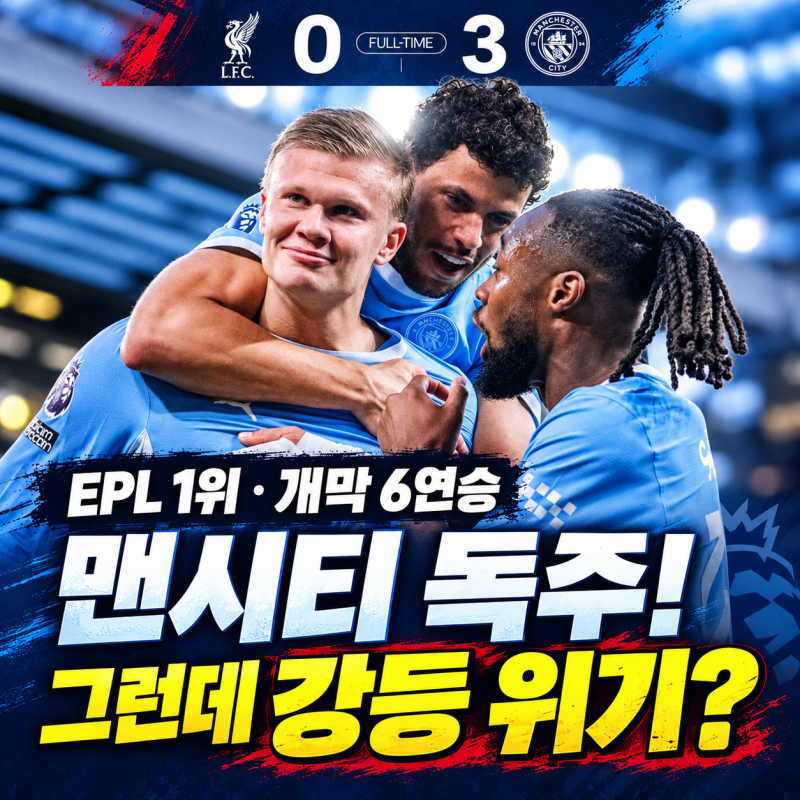 EPL 리그 1위 맨시티 개막 6연승 독주중인데 강등될꺼라니 무슨일?