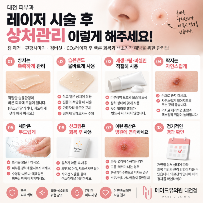 대전 피부과 레이저 시술 후 상처관리
