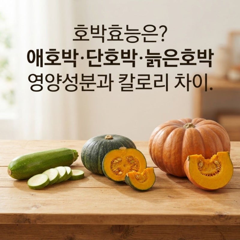 호박효능은? 애호박·단호박·늙은호박 영양성분과 칼로리 차이