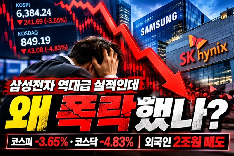 삼성전자 역대급 실적인데 왜 폭락했나? 코스피 -3.65% 이유 총정리