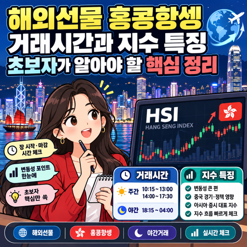 해외선물 홍콩항셍 거래시간과 지수 특징 초보자가 알아야 할 핵심 정리