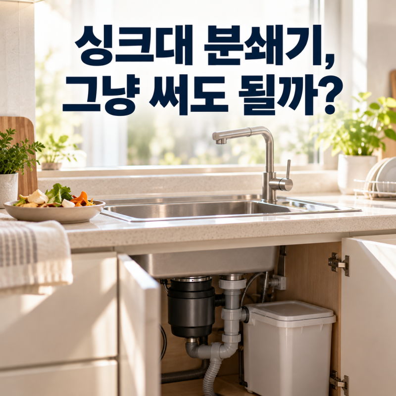 싱크대 음식물분쇄기, 설치하면 합법일까? 인증·회수통 먼저 확인