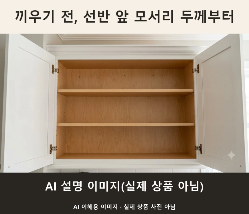 선반 끼움 키친타월 홀더, 메탈텍스 기준 2.2cm 이내인지 재는 법