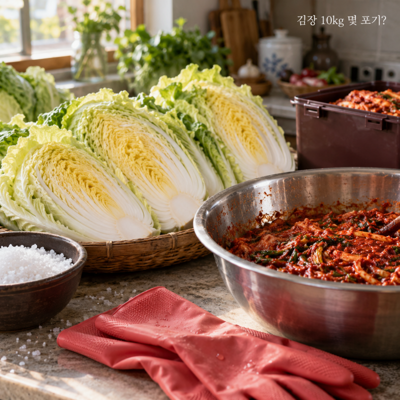 김장김치 10kg·20kg 몇 포기일까, 절임배추 양념 비율과 보관법