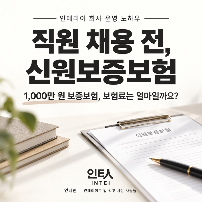 [인테리어 회사 운영 노하우] 직원 채용할 때 신원보증보험 가입하시나요? │ 인테인