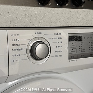 빌트인 옵션세탁기 LG드럼세탁기 9kg 통세척 통살균 버튼 방법