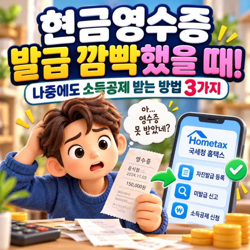 현금영수증 발급 깜빡했을 때! 나중에 소득공제 받는 현실적인 방법 3가지