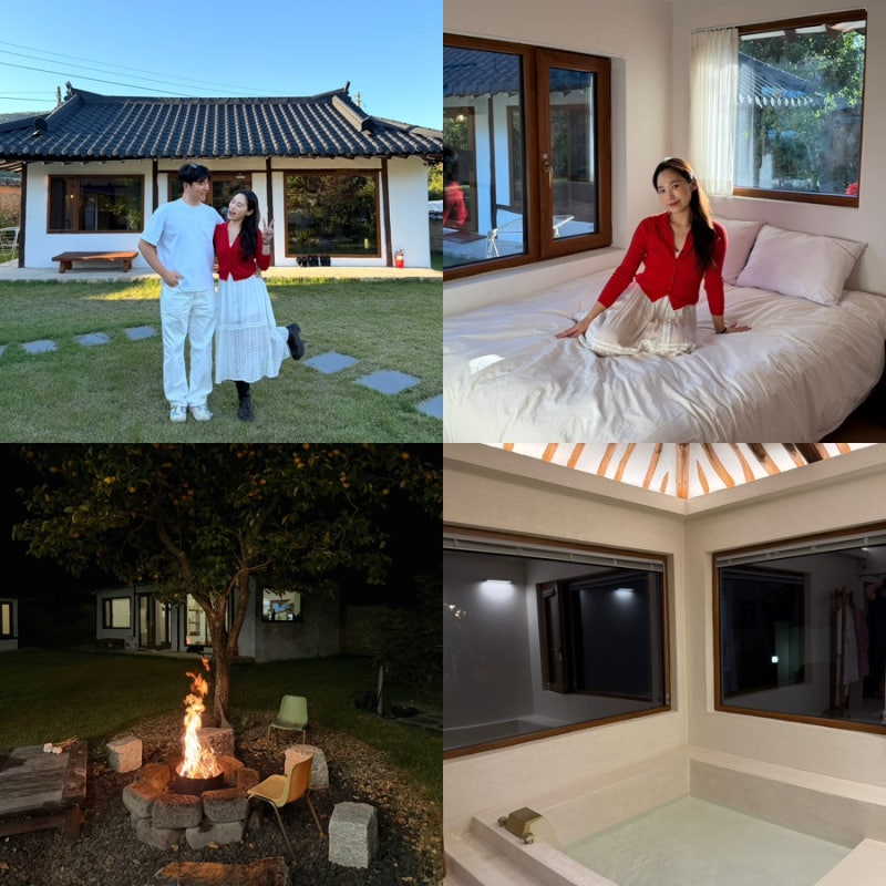 경주 독채 펜션 구릉스테이 가족여행 자쿠지 불멍 한옥펜션 후기
