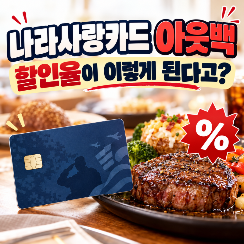 나라사랑카드 아웃백 “할인율이 이렇게 된다고?”