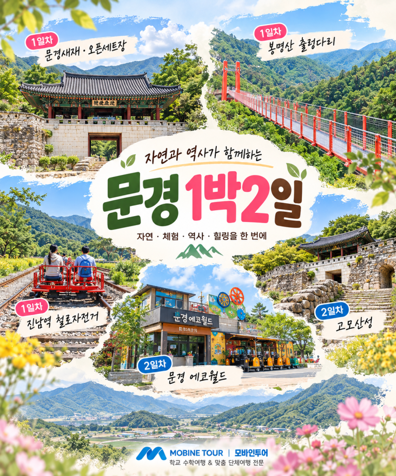 문경 가볼만한곳 1박2일 여행코스｜문경새재·철로자전거·에코월드까지