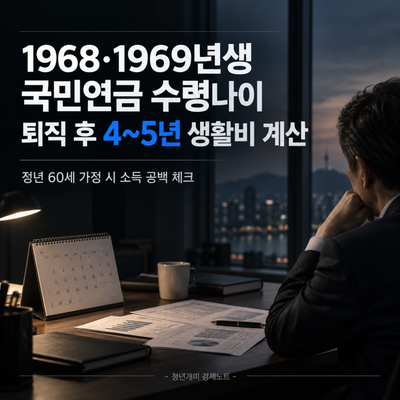 1968년생·1969년생 국민연금 수령나이, 퇴직 후 4~5년 생활비 계산