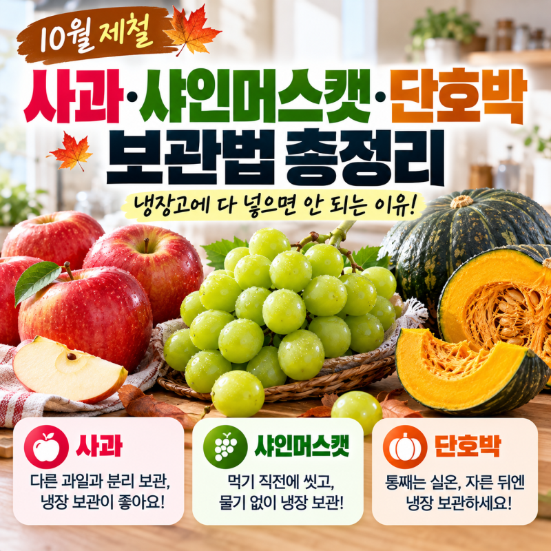 사과·샤인머스캣·단호박 보관법｜냉장고에 다 넣으면 안 되는 이유