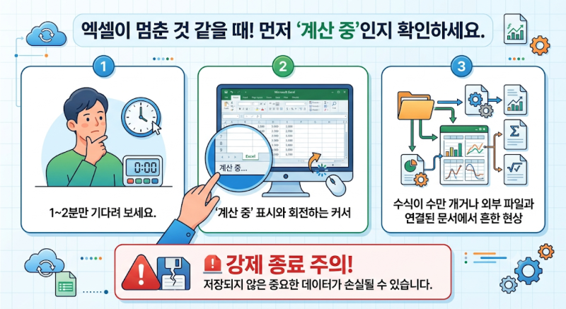 엑셀이 '응답 없음' 뜨고 멈췄을 때, 저장 안 한 파일 살리는 순서
