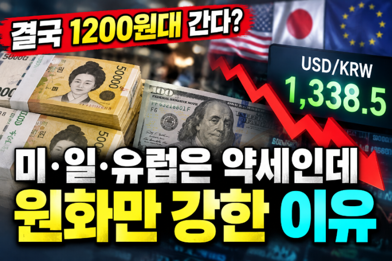 원달러 환율 1200원대 간다? 미국·일본·유럽과 다른 원화의 움직임