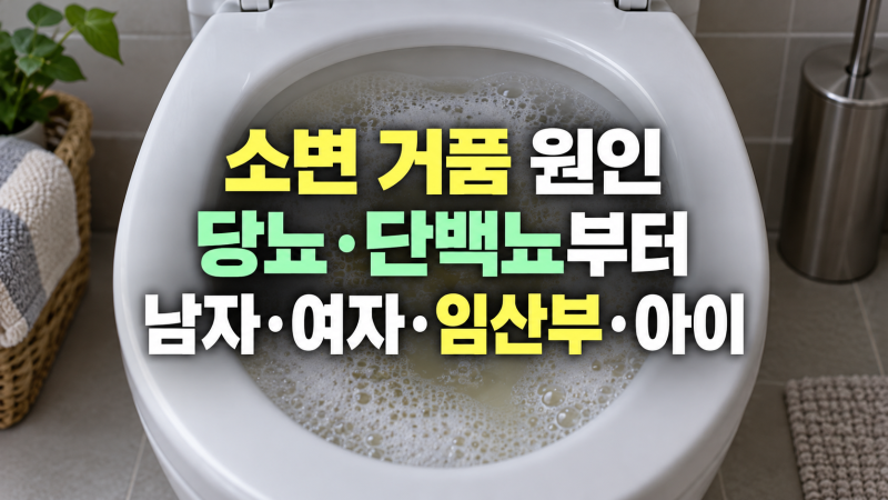 소변 거품 원인 총정리: 당뇨·단백뇨부터 남자·여자·임산부·아이 대상별 차이