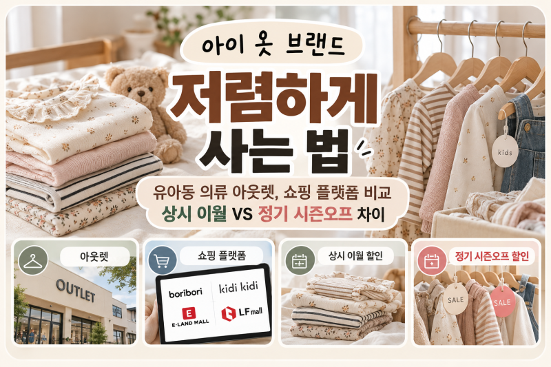 아이 옷 브랜드 저렴하게 사는 법 | 유아동 의류 아웃렛, 쇼핑 플랫폼 비교, 상시 이월 VS 정기....