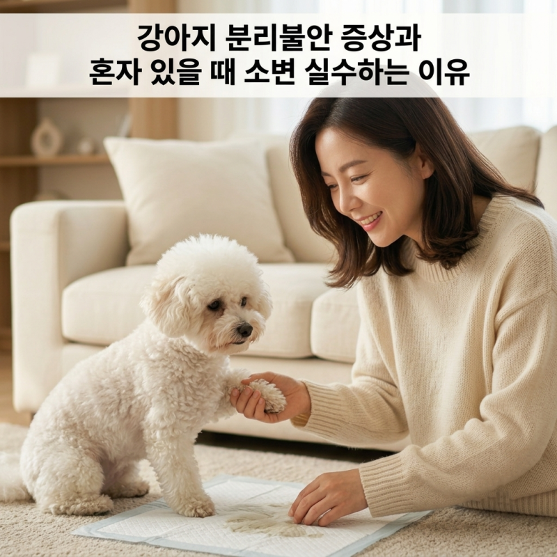 강아지 분리불안 증상과 혼자 있을 때 소변 실수하는 이유