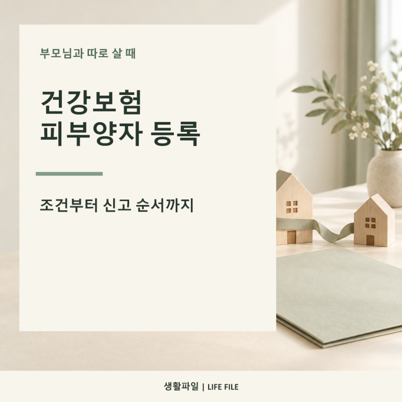 부모님 건강보험 피부양자 등록｜따로 살 때 조건과 신고 순서