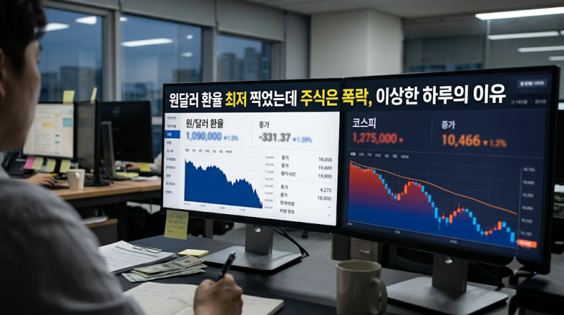 원달러 환율 최저 찍었는데 주식은 폭락, 이상한 하루의 이유