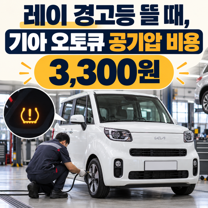 레이 경고등 뜰 때, 기아 오토큐 공기압 비용 3,300원