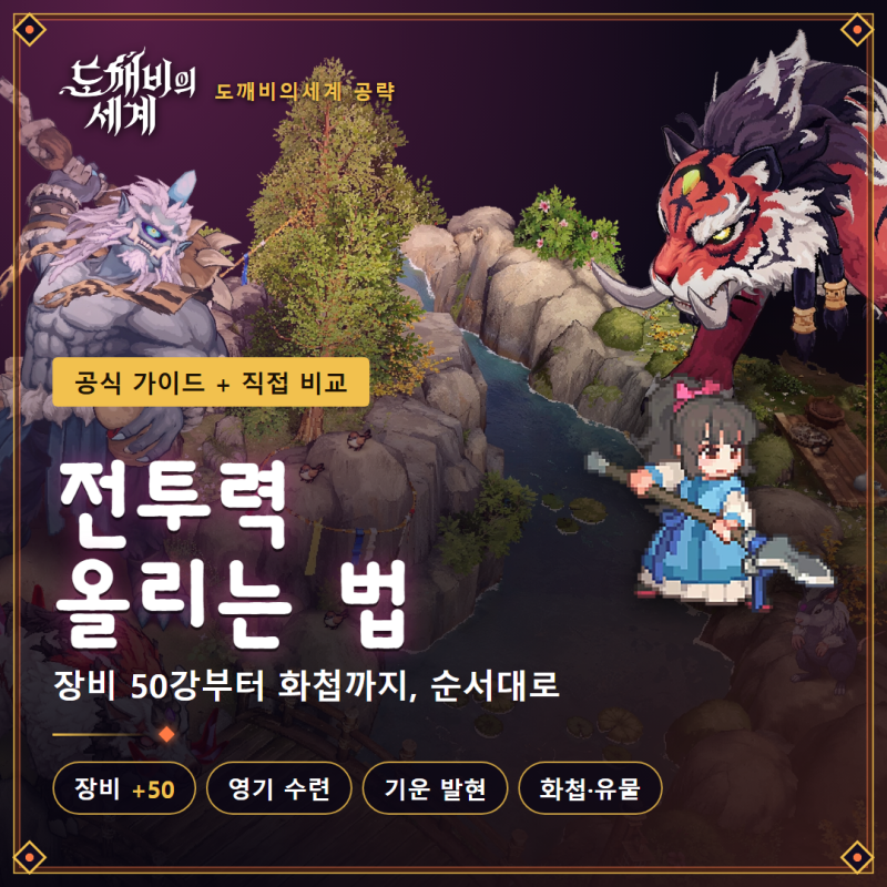 도깨비의세계 전투력 올리는 법 :: 장비 50강·영기 수련·기운 발현 순서와 추천 사냥터 권장 ....