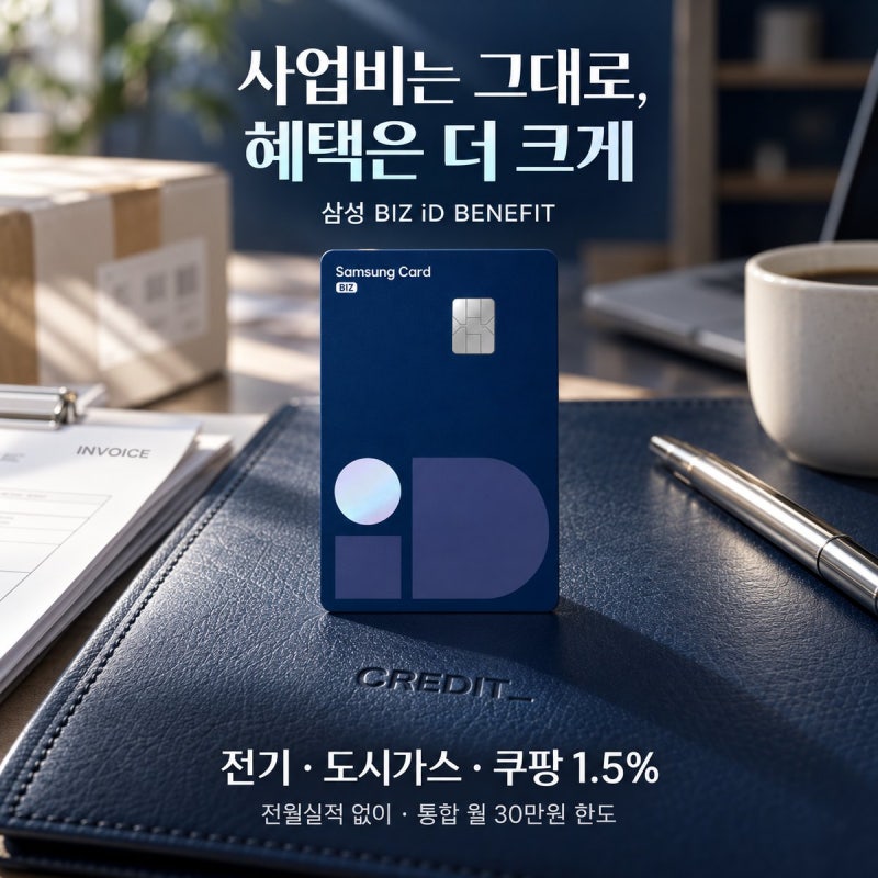 삼성 BIZ iD BENEFIT 카드｜필수경비 월 2,000만원 사용 시 1.5% 할인 30만원