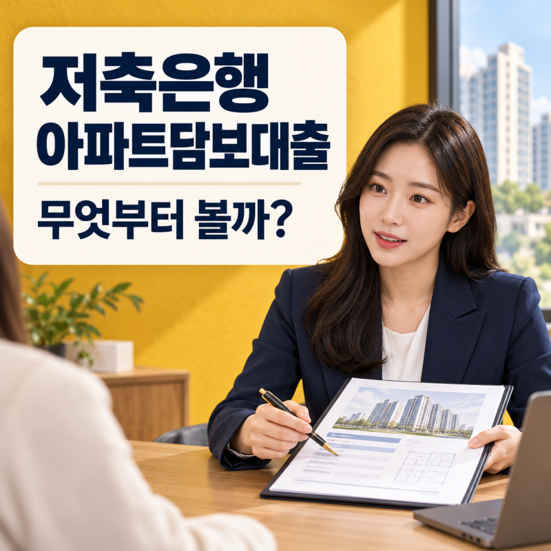 저축은행 아파트담보대출｜한도보다 먼저 확인할 5가지