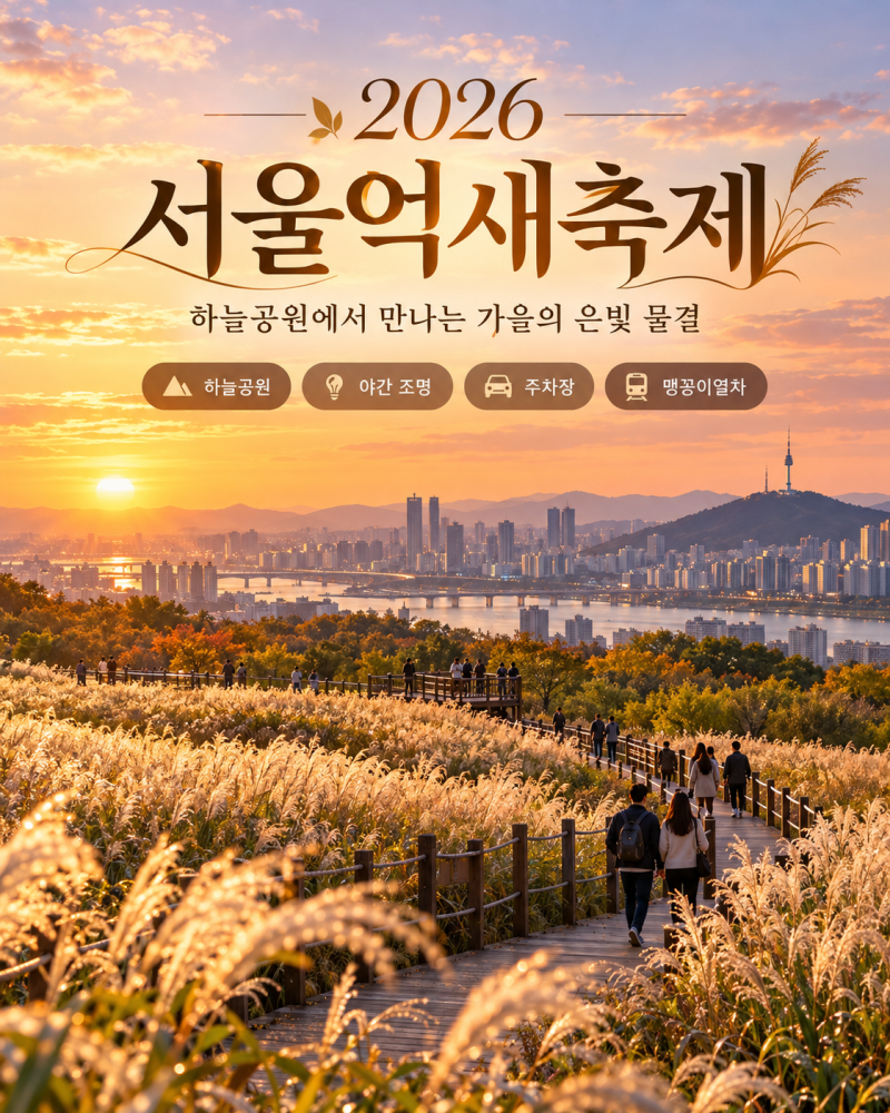 2026 서울억새축제｜하늘공원 야간 라이팅쇼·주차장·맹꽁이열차 요금 총정리