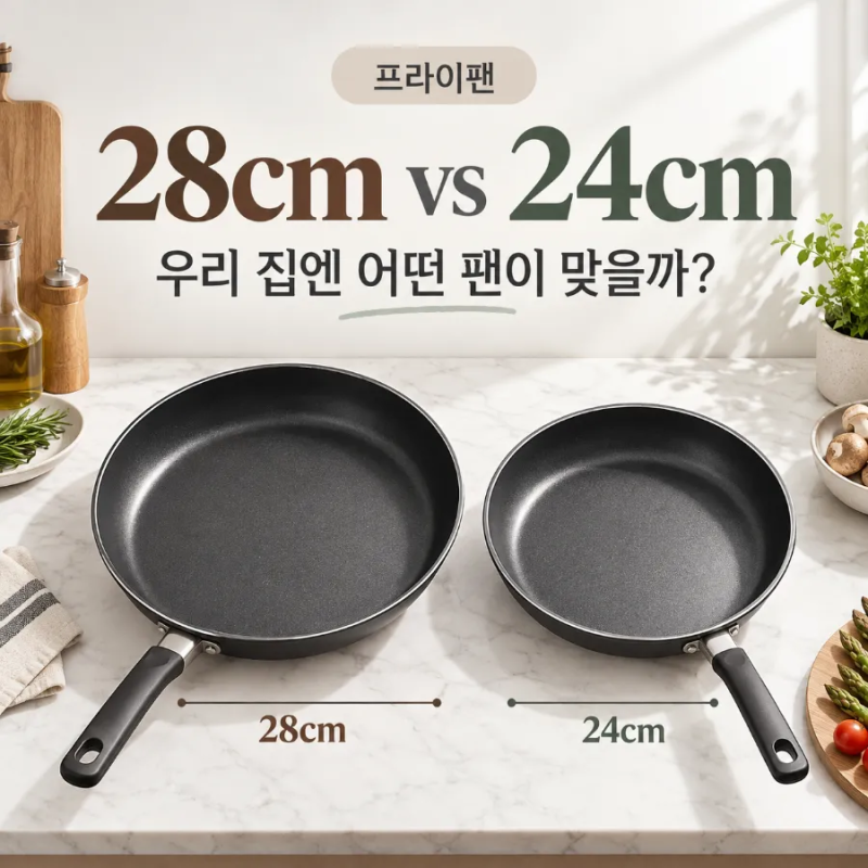 프라이팬 추천｜테팔 28cm·해피콜 24cm·그린팬 24cm 비교, 우리 집에 맞는 팬은?