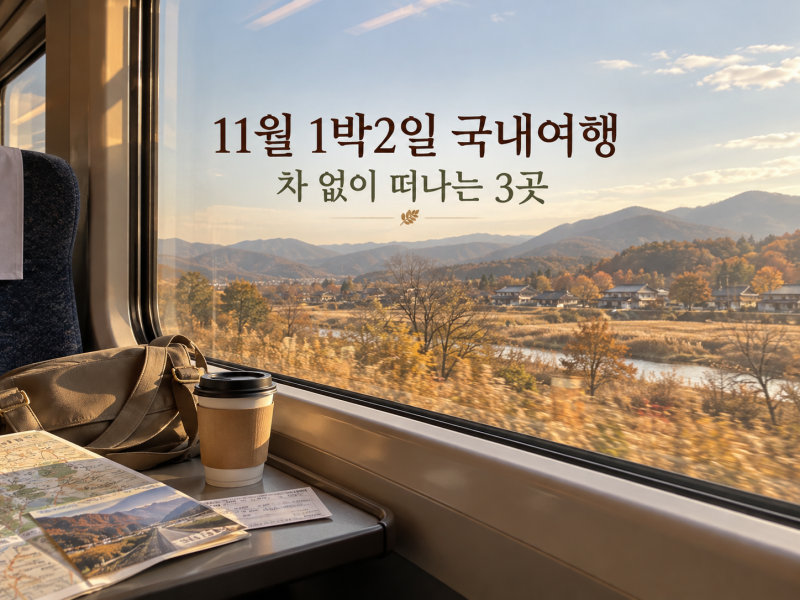 11월 1박2일 국내여행｜차 없이 다녀오기 좋은 3곳