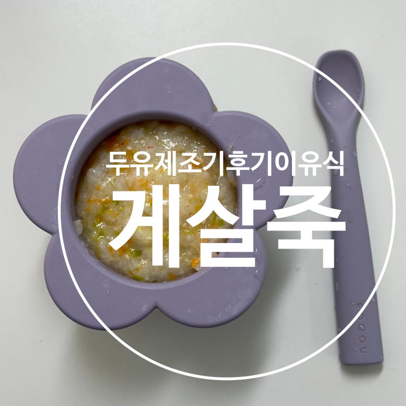 두유제조기 후기이유식 레시피 입자감을 살린 다진게살야채죽