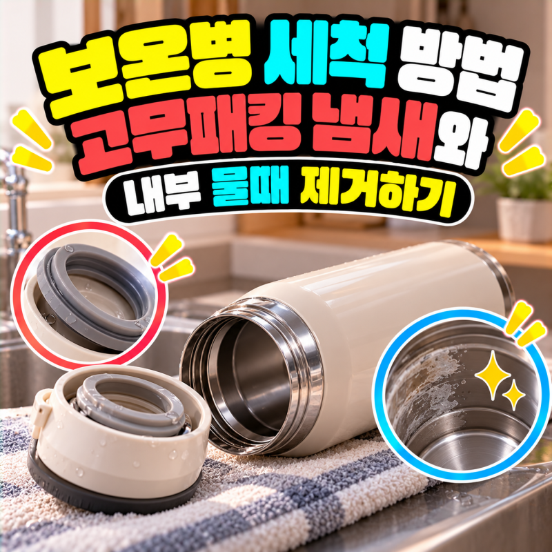 보온병 세척 방법, 고무패킹 냄새와 내부 물때 제거하기