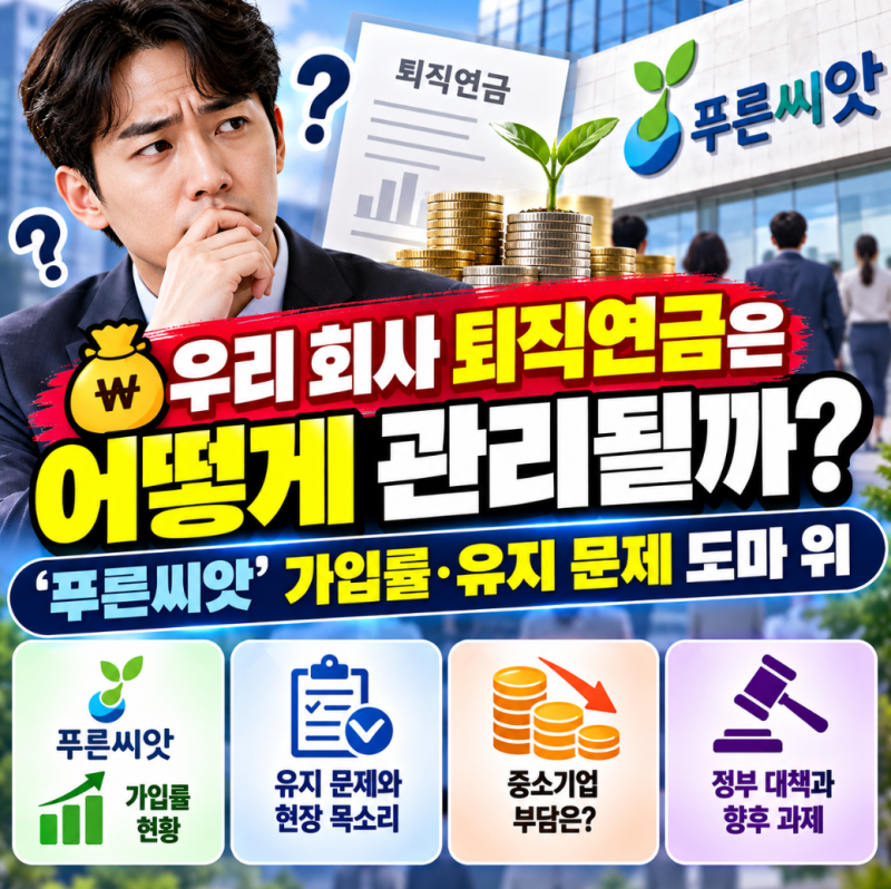 “우리 회사 퇴직연금은 어떻게 관리될까?” ‘푸른씨앗’ 가입률·유지 문제 도마 위